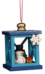 Snowman Lantern - Ulbricht<br>Wooden Ornament